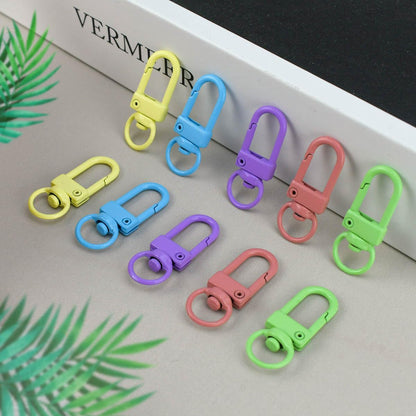 36 Pcs 6 Colors Metal Swivel Lobster Claw Clasps with Key Rings Keychain Lanyards Trigger Snap Hooks Strap for Chain Findings Crafts Connector Jewelry Making DIY Accessories Bag