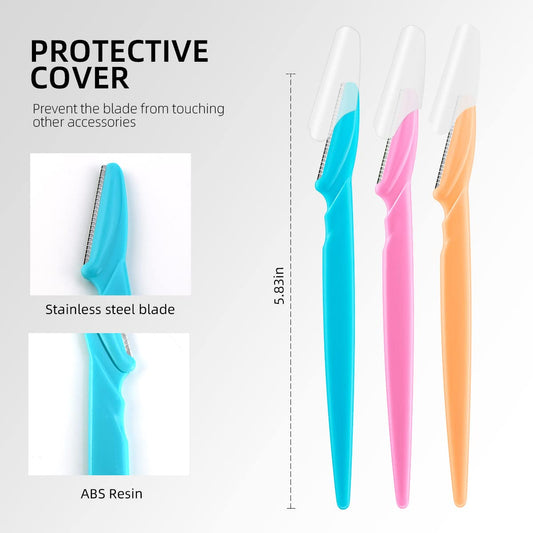 24 Pack of Eyebrow Razor for Women Face Razors Trimmer Dermaplaning Tool Facial with Safety Cover Multipurpose Exfoliating Hair Shaper Shaver Precision Men