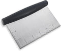 Plastic Bread Scraper Dough Cutter with Measuring Scale Multipurpose Bench Kitchen Tool Pastry for Cake Baking Food Pizza Stainless Steel and Chopper Knife (Black)