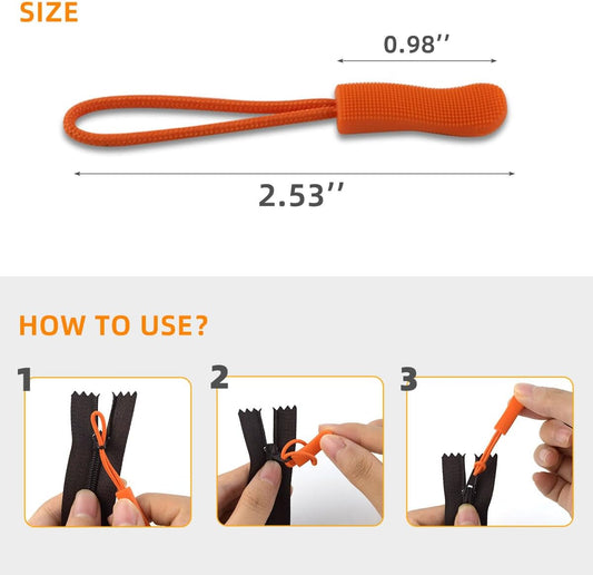 36 Pack Zipper Pulls Replacement Cord Extender for Backpacks, Purses, Handbags, Luggage, Jackets, Clothes - Pull Tab Tags Extension Fixer Suitable Suitcases, Wallets (Assorted Colors)