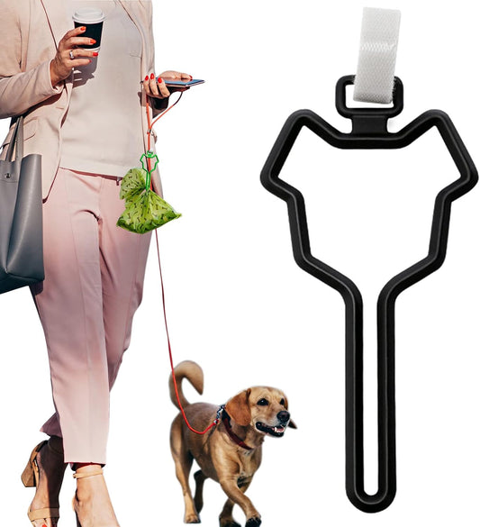Â® 2Pcs Dog Poop Bag Holder, Premium Waste Bag Holder Carrier for Leash, Dog Poop Bag Dispenser for Walking Running Bicycle Accessory (Black).