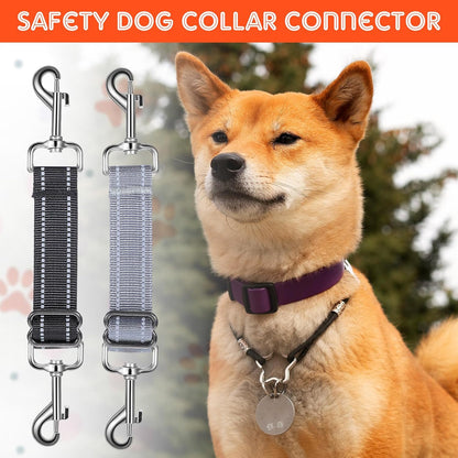 2 PCS Prong Collar Safety Clip Leash to Prong Collar Connector Dog Leash Connector Harness to Collars Safety Clip Reflective Double Ended Backup Clasp for Dog Pinch Collars