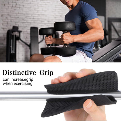 8 PCS Gym Grip Pads Rubber Weight Big Back Lifting Grips Workout Hand Pads Anti-Slip Weight Training Hand Grips Hands Protector for Gym Pull up Training Men Women No Sweaty (Black)