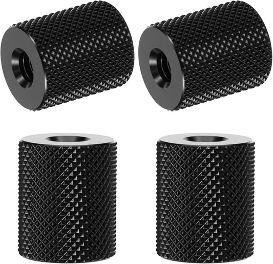 4 PCS Camera Screw Converter 1/4" to 1/4", Double Female 1/4 Diameter Barrel Thread Protector Hole Tripods Cylinder Adapter Nut Connectors Accessories for Electric Rails and Light Stands (Black)