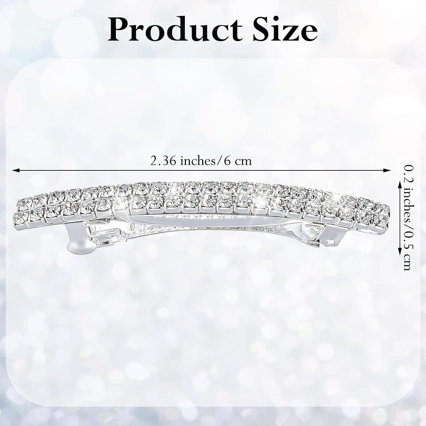 4 PCS Small Sparkly Rhinestone Hair Clips, Silver Crystal Ponytail Holder Side Clips Bling Metal Spring Hair Barrettes for Women Girls Bridal Wedding Engagement Prom Valentines