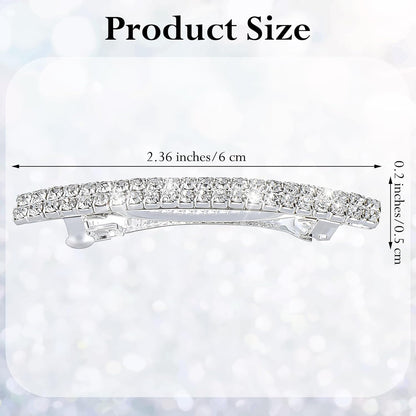4 PCS Small Sparkly Rhinestone Hair Clips, Silver Crystal Ponytail Holder Side Clips Bling Metal Spring Hair Barrettes for Women Girls Bridal Wedding Engagement Prom Valentines
