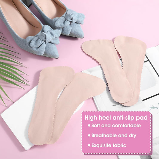 2 Pairs High Heel Comfort Pads, Invisible Self-Adhesive Cushion Insoles Arch Support Weight Shifting Shoe Inserts for Women Comfort Insoles Shoe Pads for Sandals Flats Pump Dress Shoes Boots (Beige)