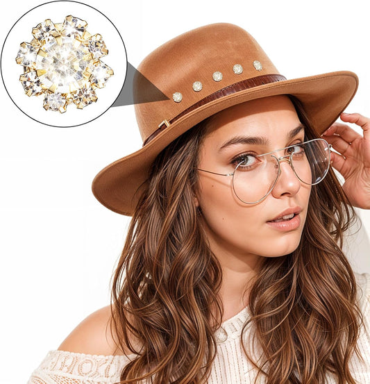 20 PCS Rhinestone Buttons, Crystal Flower Button Jewels for Crafts Flat Back Embellishments for Women Girls Jewelry Making DIY Craft Wedding Hair Bouquet Home Decoration Party Accessory (12 mm, Gold)