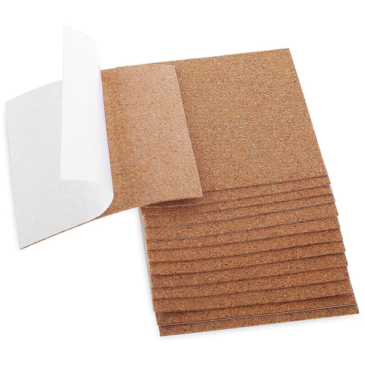 Xindojuz 16 PCS Cork Backing for Coasters, Self-Adhesive Cork Sheet Bulk, Mini Wall Board Corks on Tiles Bottom for Thin Drink Coasters Cup Mats DIY Crafts Making Decorations (4x4 Inches)