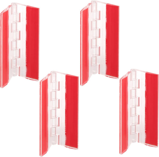 4 Pcs Acrylic Hinge 75x45 mm,Transparent Plastic Continuous Piano Hinge,Self-Adhesive,Suitable for DIY Drawer Cabinet Furniture Display Stand (4 Pcs-75x45 mm)