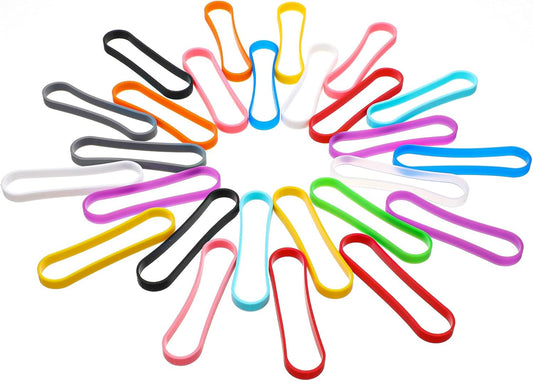 Xindojuz 36 PCS Silicone Bands, 3 Inches Assorted Color Rubber Bands Wrapping Band Office Supplies Elastic Strap for Wallet Card Wrist Cooking Boxes Wraps Office Outdoor Notebook Packing Gift