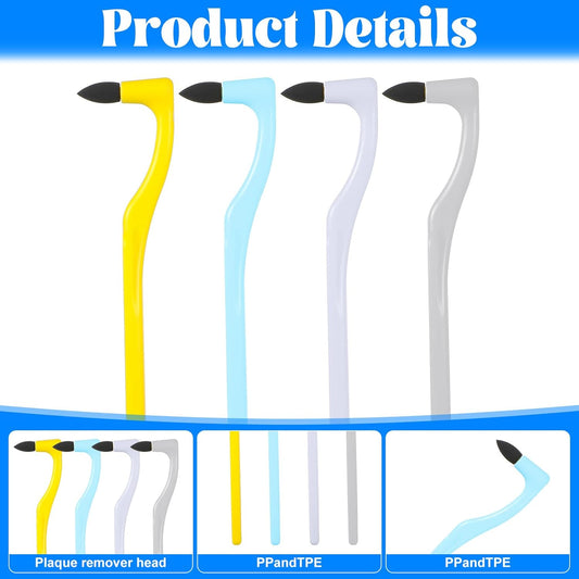 4 PCS Dental Tooth Stain Eraser Removers, Dental Plaque Tartar Eraser Polisher Professional Dental Picks Tooth Polisher and Plaque Remover for Teeth Whitening Polishing Adult Oral Care (4 Color)