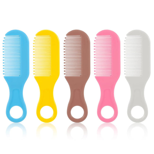 Xindojuz 5 Pack Toddler Comb, Round Colorful Tip Bristles Baby Hair Comb for Newborn Cute Baby Grooming for Sensitive Scalp Skin for Infant, Toddlers, Girls, Boys, Kids Grooming, Healthcare Kit