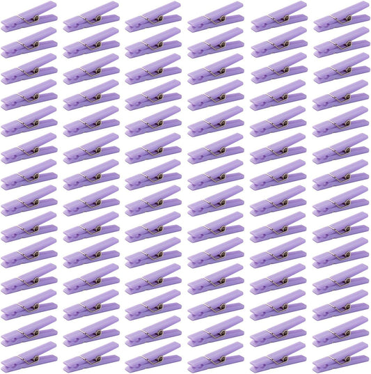 48PCS Clothes Pins Baby Shower Clothespin Favors Pink Girl Blue Boy Party Game Purple Clothespin(Purple)