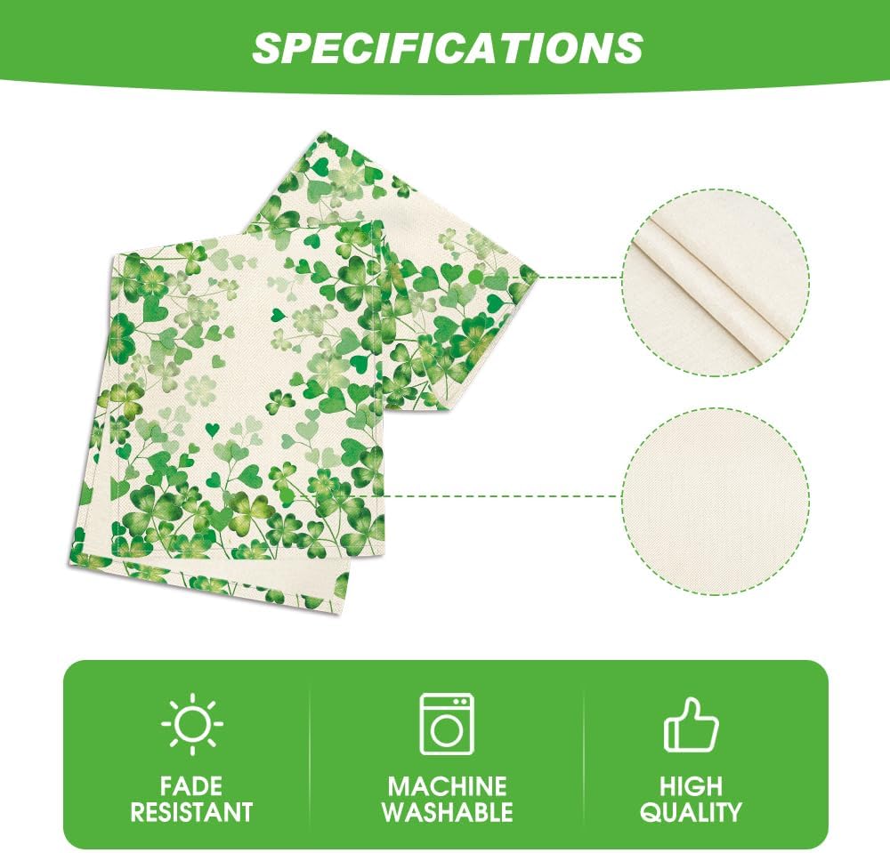 Shamrock Love Heart 210 GSM St. Patrick's Day Table Runner, Seasonal Spring Kitchen Dining Table Decoration for Home Party Decor 13x72 Inch