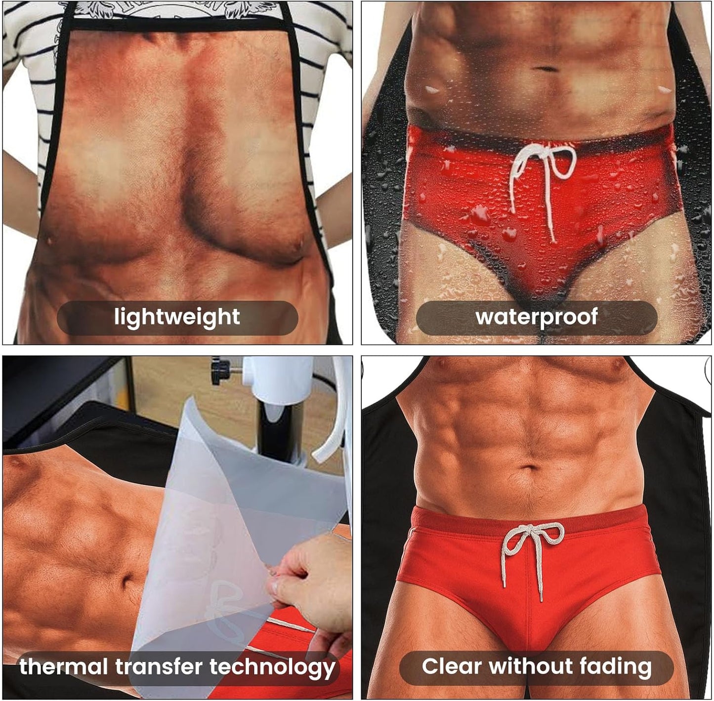 Funny Aprons for Men, Gag Grilling Apron for Men Women Kitchen Cooking Outdoor Party Barbecue