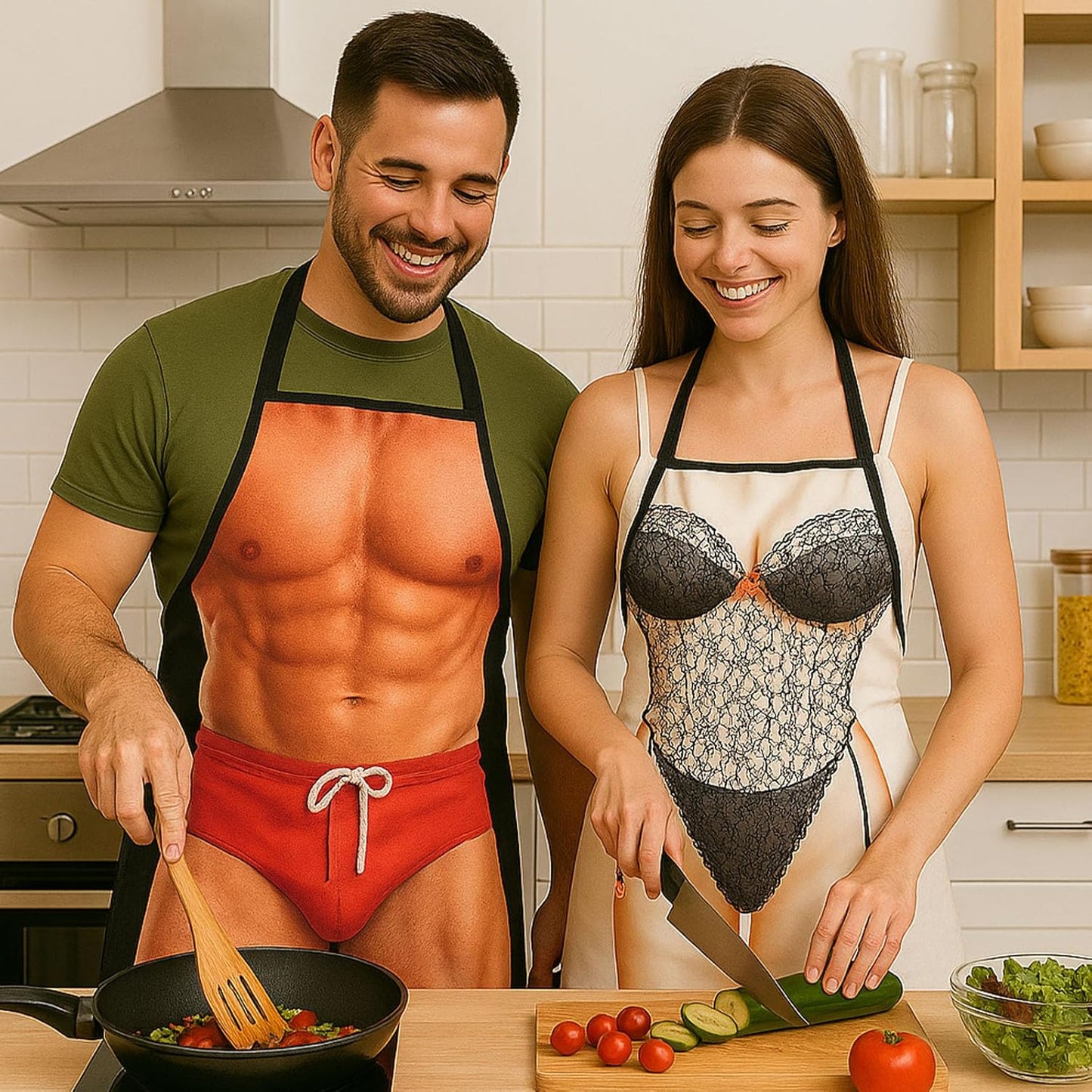 Funny Aprons for Men, Gag Grilling Apron for Men Women Kitchen Cooking Outdoor Party Barbecue