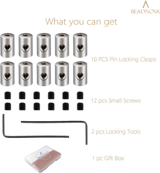 Pin Locking Backs Pin Locks Backs Locking Pinbacking Pinback Clasp for Insignia Name Tag Landyards Badge (10pcs, Allen Wrench Included)