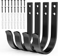 Wall Hooks 4 Pack, 22LB Load-Bearing Black l Heavy Duty Hooks with Expansion Nails - Wall Mounted Coat Rack, Key Holder, Towel Hanger for Bathroom, Kitchen, Outdoor - Decorative Hooks