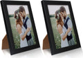 2 Pack 5x7 Picture Frame, Black Picture Frame for Wall and Tabletop Display, Resistant Plastic Photo with Clear Plexiglass for Vertical or Horizontal Display
