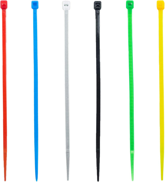 8 Inch Zip Ties (Tying Length 6.7"), 120pcs Nylon Cable Ties, 6 Multi-colors
