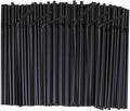 Flexible Plastic Straws Bendable for Drinking, Diameter 5 MM Length 21 CM (8.27 Inches), 100 PCS, Black, Standard Length