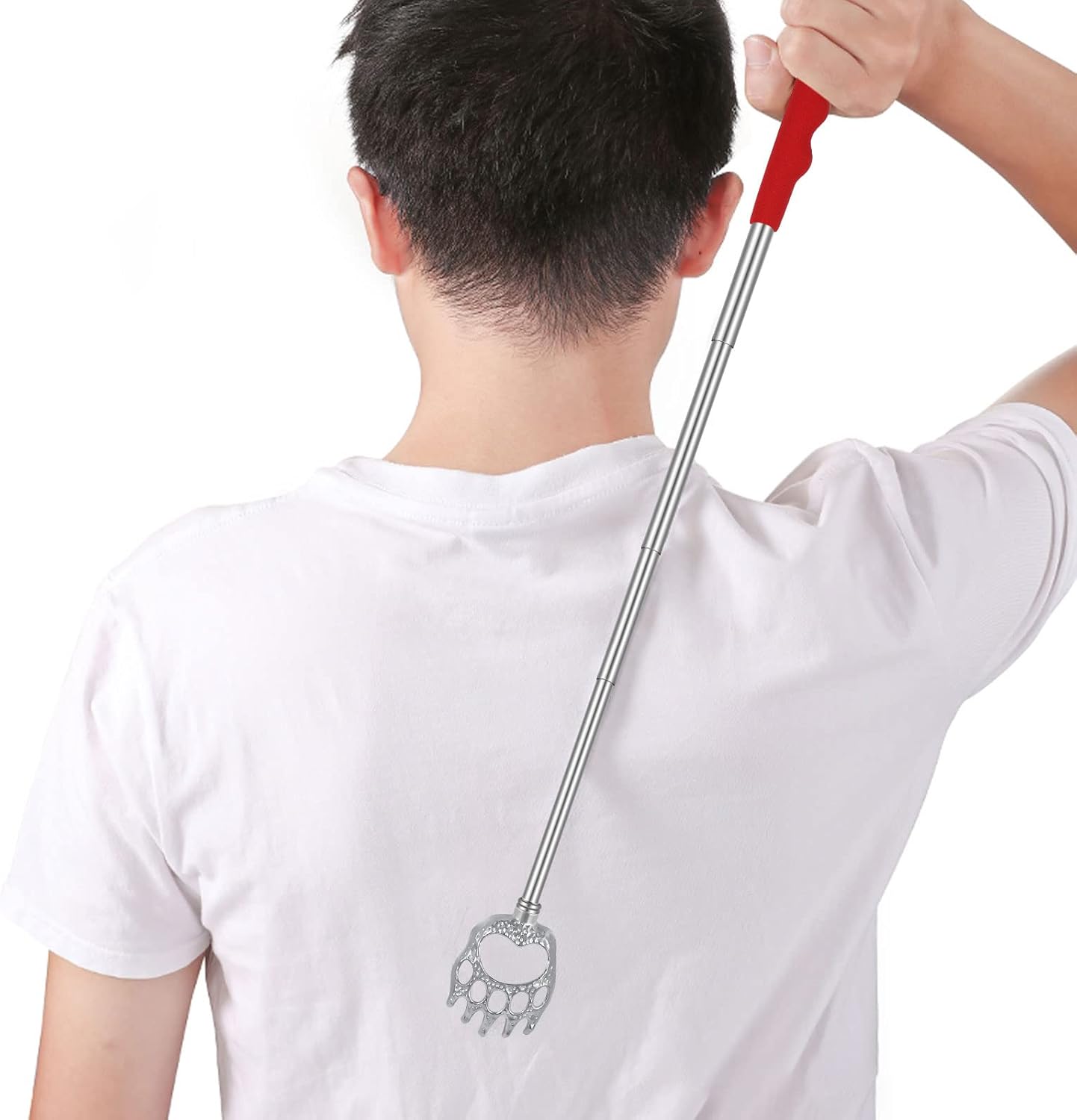 4 Pack Extendable Back Scratcher Easter Basket Stuffers Portable Telescoping Metal Claw Back Scratchers Retractable Backscratcher Gifts for Men Women Mom Dad Adults Teens