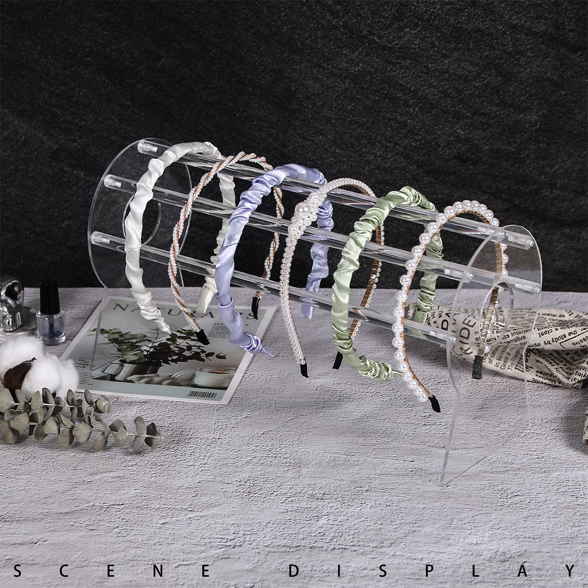 Heaband Holder Organizer,Acrylic Hair Band Ear Display Stand Jewelry Storage for Show Selling.