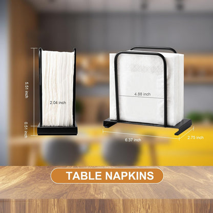 Napkin Holder, Modern Standing Paper Napkin Holders for Kitchen Dining Table, Metal Napkin Storage for All Dining Room Decors, Black