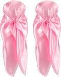 35 Inch Silky Head Scarf 2 Pcs Large Square Neck Scarf Sleeping Hair Wrapping Satin Bandana for Women