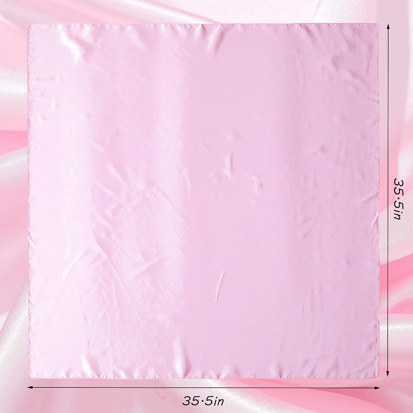 35 Inch Silky Head Scarf 2 Pcs Large Square Neck Scarf Sleeping Hair Wrapping Satin Bandana for Women
