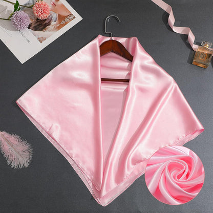 35 Inch Silky Head Scarf 2 Pcs Large Square Neck Scarf Sleeping Hair Wrapping Satin Bandana for Women