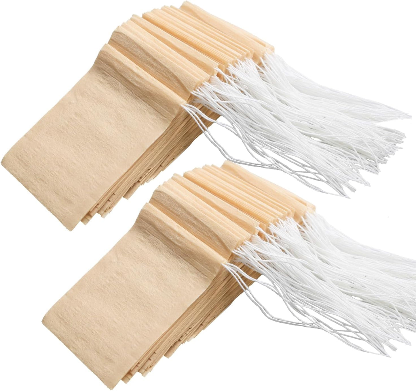100pcs Disposable Tea Bags for Loose Tea, Small Empty Tea Bag with Wood Pulp Material, Unbleached Tea Filter Bag with Drawstring (Initial, 1.97 x2.76 inch)
