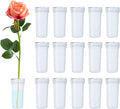 Floral Water Tubes 1.6 Inch Plastic Water Tubes for Floral Flower Vials with Caps for Flower Arrangement Decoration (Clear, 20 Pcs)
