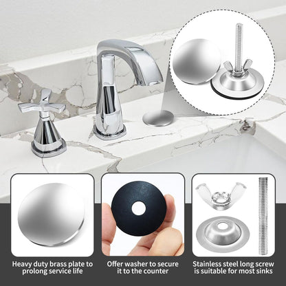 2 Inch Kitchen Sink Hole Covers, Faucet Hole Cover Stainless Steel Wash Basin Kitchen Sink Tap Hole Plate Stopper, Sealed Decoration Hole Cover (Silver)