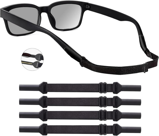 Kids Glasses Strap 4 Pieces Adjustable Toddler Glasses Strap Black Baby Sunglasses Strap Only Kids Eyeglasses Straps and Infant-Eyewear Retainers for Boys and Girls Age 0-3 Years (5-8 Inches) 1