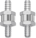2PCS 3/8" 10mm Non Return One Way Fuel Line Check Valve, Aluminium Alloy Car One-Way Inline Fuel Hose Check Valve for Fuel Line Petrol Diesel Fuel Oil Water (3/8" 10mm)