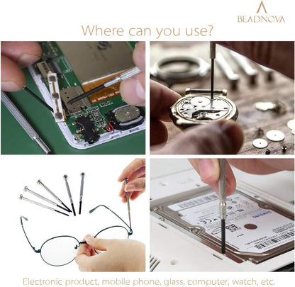 Eyeglass Screwdriver with Case Mini Kit Set Small Screwdriver for Eyeglasses Jewelry Watch Repair DIY (6pcs)