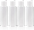 4pcs Small Plastic Flip Top Bottles, 2oz Empty Squeeze Bottles with Flip Top Caps, Refillable Squeeze Travel Containers for Cosmetics Shampoo Lotions- White