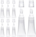 8pcs Empty Lip Gloss Squeeze Tubes, 10ml Refillable Lip Balm Containers with Screw Cover, Clear Soft Portable Empty Tube Makeup Containers for Travel Toiletries