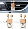 2PCS Car Diffuser Air Freshener Bottle, Refillable Empty Glass Perfume Bottles with Vent Clip, Universal Essential Oil Diffuser for Most Vehicles, Interior Car Accessories (2PCS)
