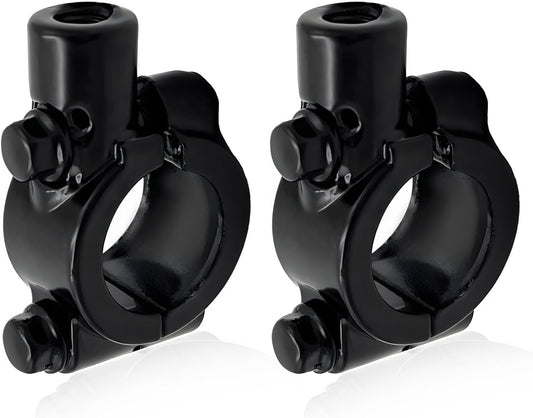 2PCS Motorcycle Handlebar Mirror Mount Holder, 8mm 7/8" Handlebar Clamp Rearview Side Mirror Adapter, Aluminum Motorcycle Mirror Mount Clamp for ATV Street Bike Scooter (Black, 8mm)