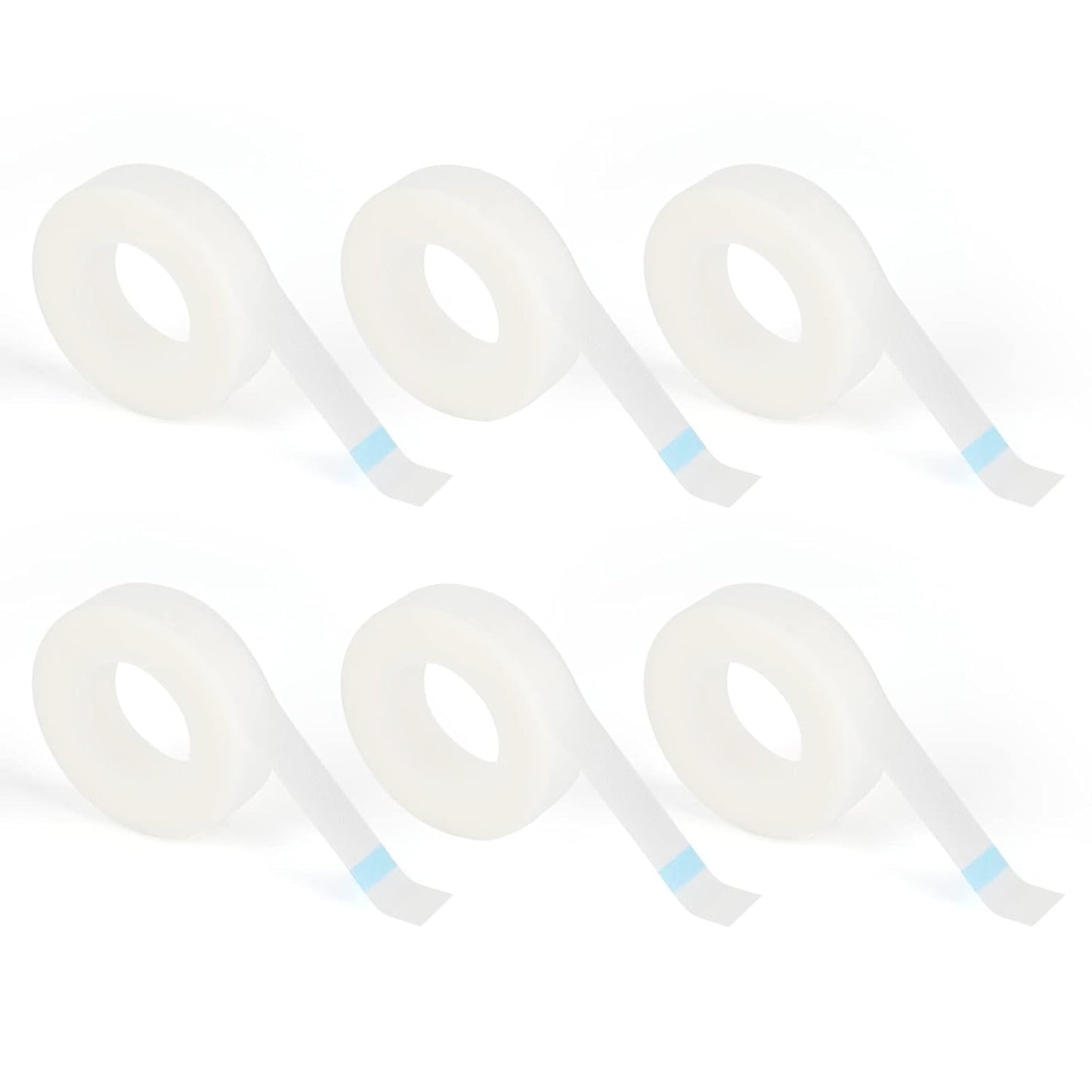 6 Rolls PE Micropore Medical Tape Roll, 1/2'' x 59 Yards Lash Tape, Eyelash Tape for Eyelash Extensions, Wound, Sensitive Skin - Individual Package (Transparent)