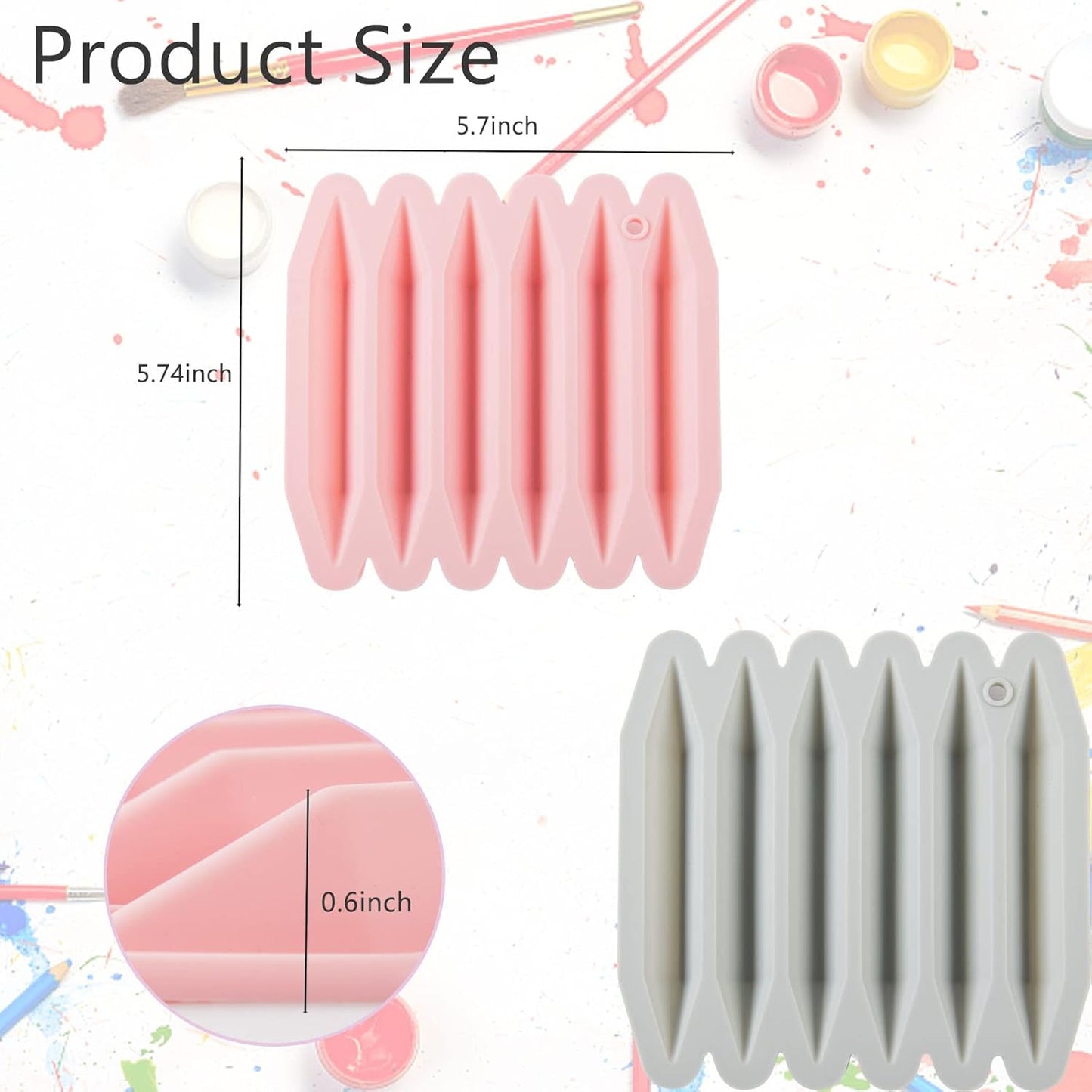 2 Pcs Crayon Mold Crayon Recycling Mold Cavity Double Tipped 3D Melted Crayon Molds Pure Silicone Oven DIY Crayon Shaped Mold Reusable Triangular Crayon Molds for DIY Making