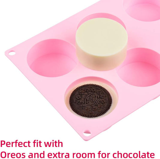Cake Puck Molds, Silicone Cookie Molds Round Cylinder for Chocolate Covered Cake Pucks, Cookie Pucks Easy to Release (3, Multi)