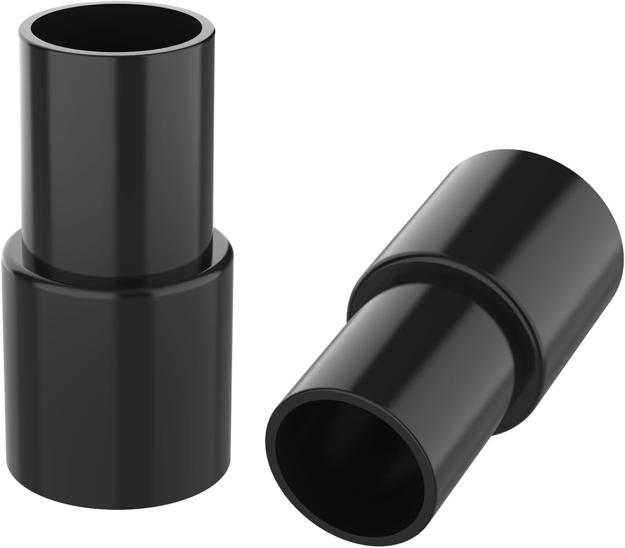 2 Pcs Vacuum Hose Adapter for Connecting 1-3/8" OD to 1-1/4" ID Between Vacuum Cleaner and Dust Collection Accessories, Plastic Cleaner Hose Connector Reducer (Black).