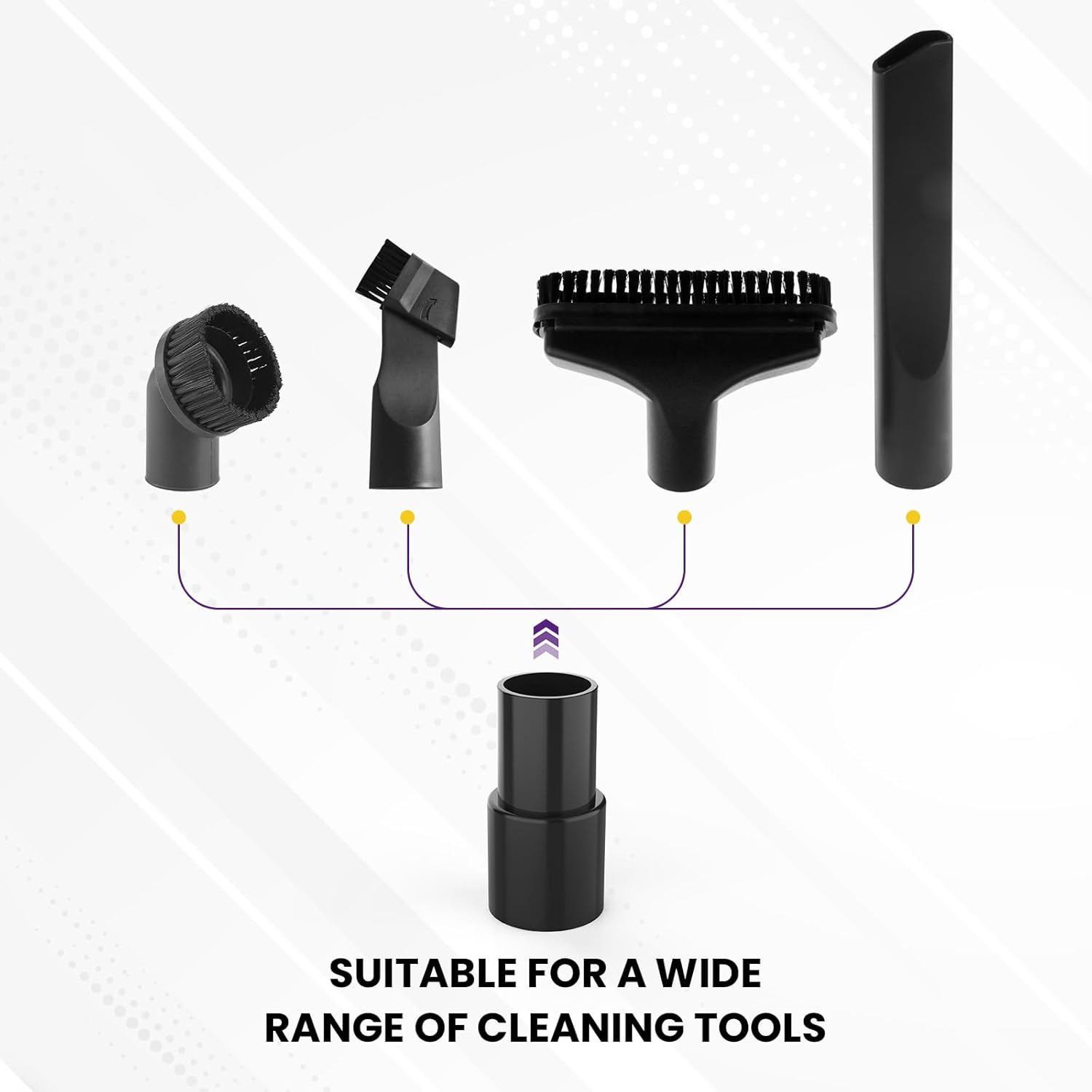 2 Pcs Vacuum Hose Adapter for Connecting 1-3/8" OD to 1-1/4" ID Between Vacuum Cleaner and Dust Collection Accessories, Plastic Cleaner Hose Connector Reducer (Black).