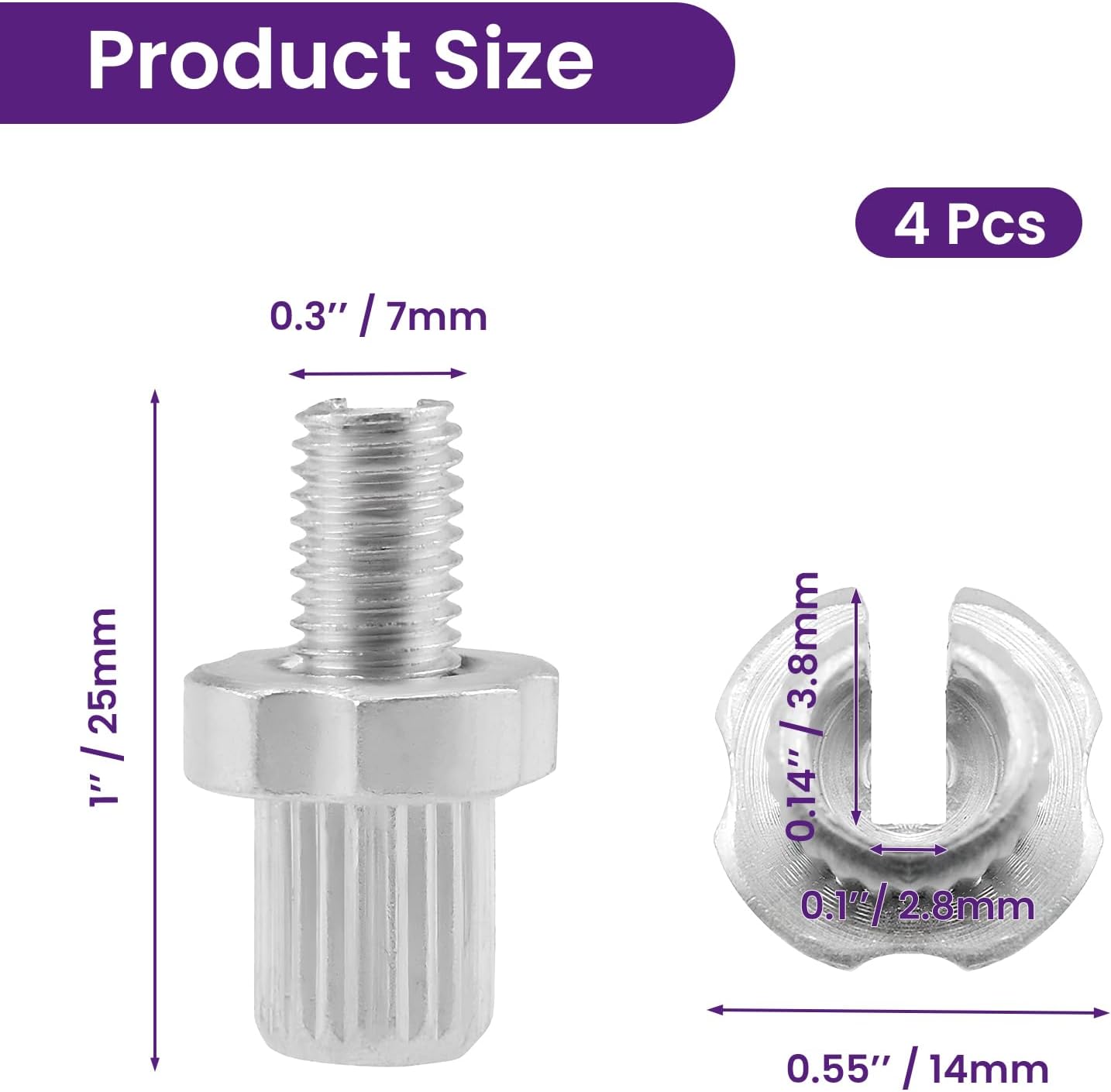 4Pcs M7 Brake Lever Adjuster Screws, Black/Silver Bicycle Adjusting Screws, 7mm Aluminum Alloy Bike Brake Cable Bolt for Bicycles Mountain Bikes Road Bikes