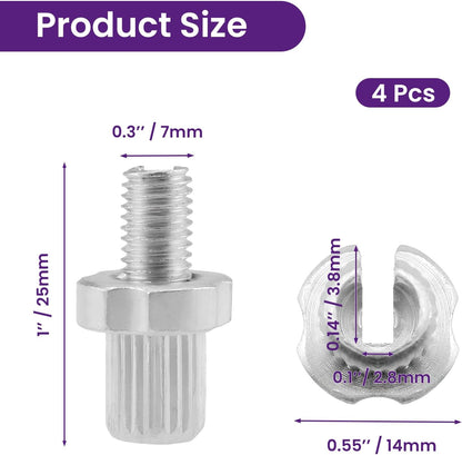 4Pcs M7 Brake Lever Adjuster Screws, Black/Silver Bicycle Adjusting Screws, 7mm Aluminum Alloy Bike Brake Cable Bolt for Bicycles Mountain Bikes Road Bikes