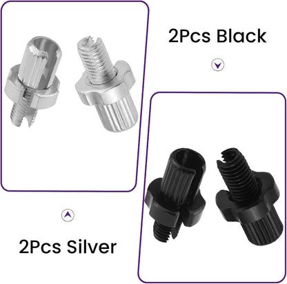 4Pcs M7 Brake Lever Adjuster Screws, Black/Silver Bicycle Adjusting Screws, 7mm Aluminum Alloy Bike Brake Cable Bolt for Bicycles Mountain Bikes Road Bikes